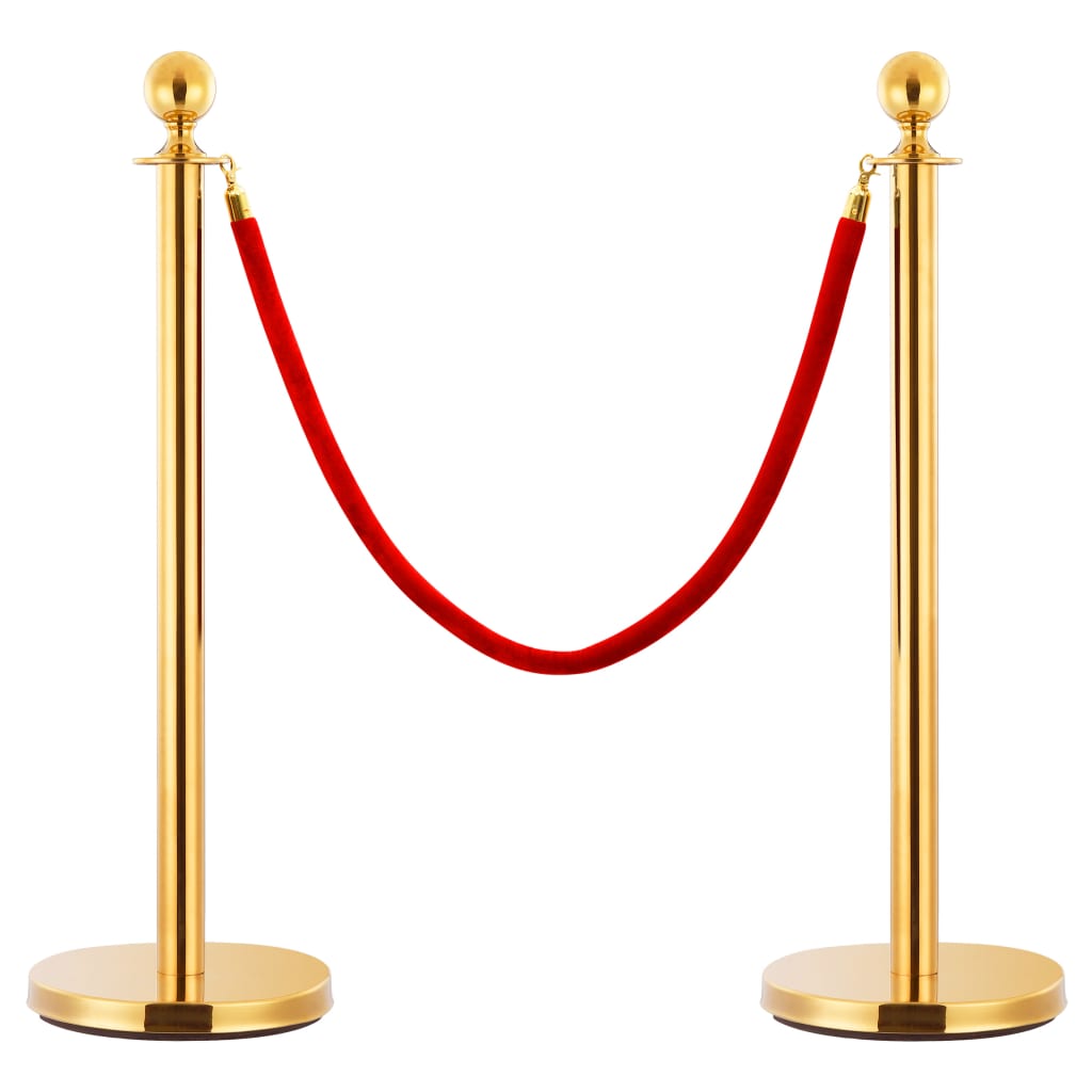 vidaXL Vrv za pregradni stebriček rdeča in zlata žametna