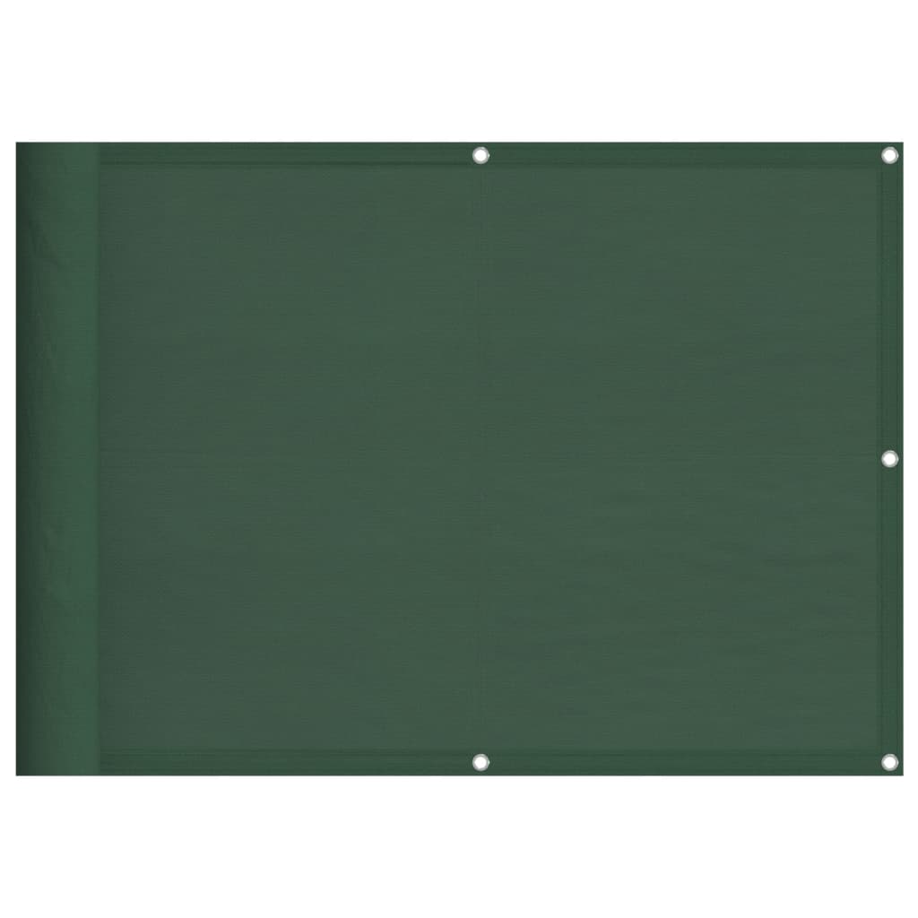 vidaXL Balkonsko platno zeleno 75x1000 cm 100 % poliestrski oxford