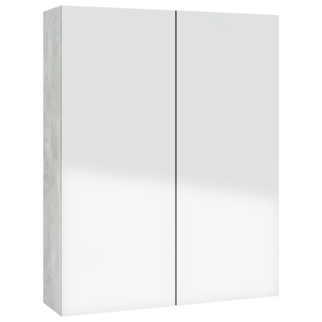 vidaXL Kopalniška omarica z ogledalom 60x15x75 cm MDF betonsko siva