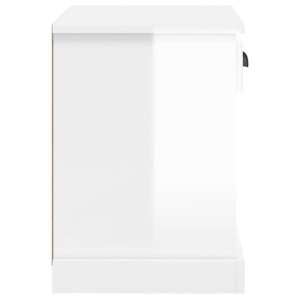 vidaXL Nočna omarica visok sijaj bela 43x36x50 cm