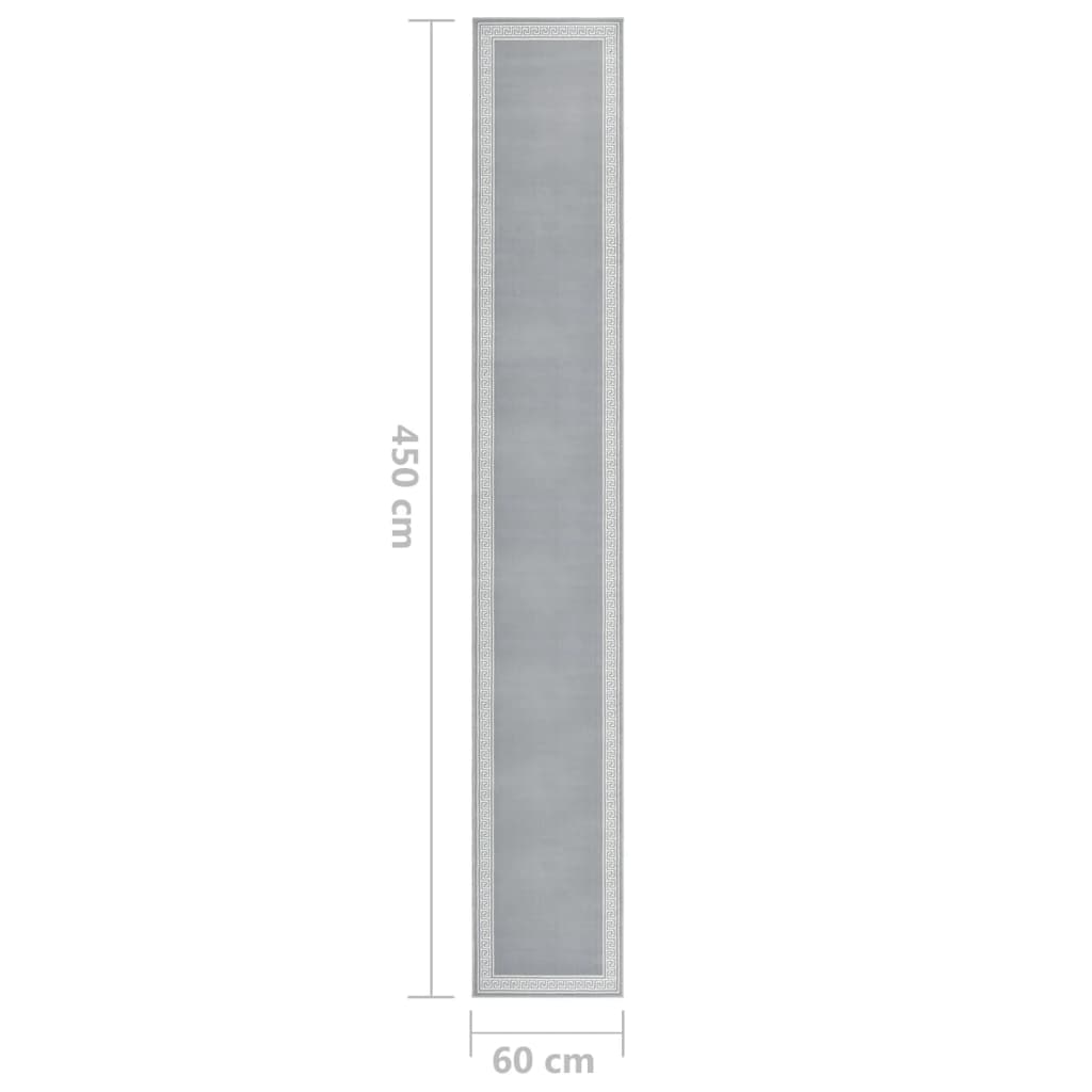 vidaXL Tepih tekač BCF siv z motivom 60x450 cm