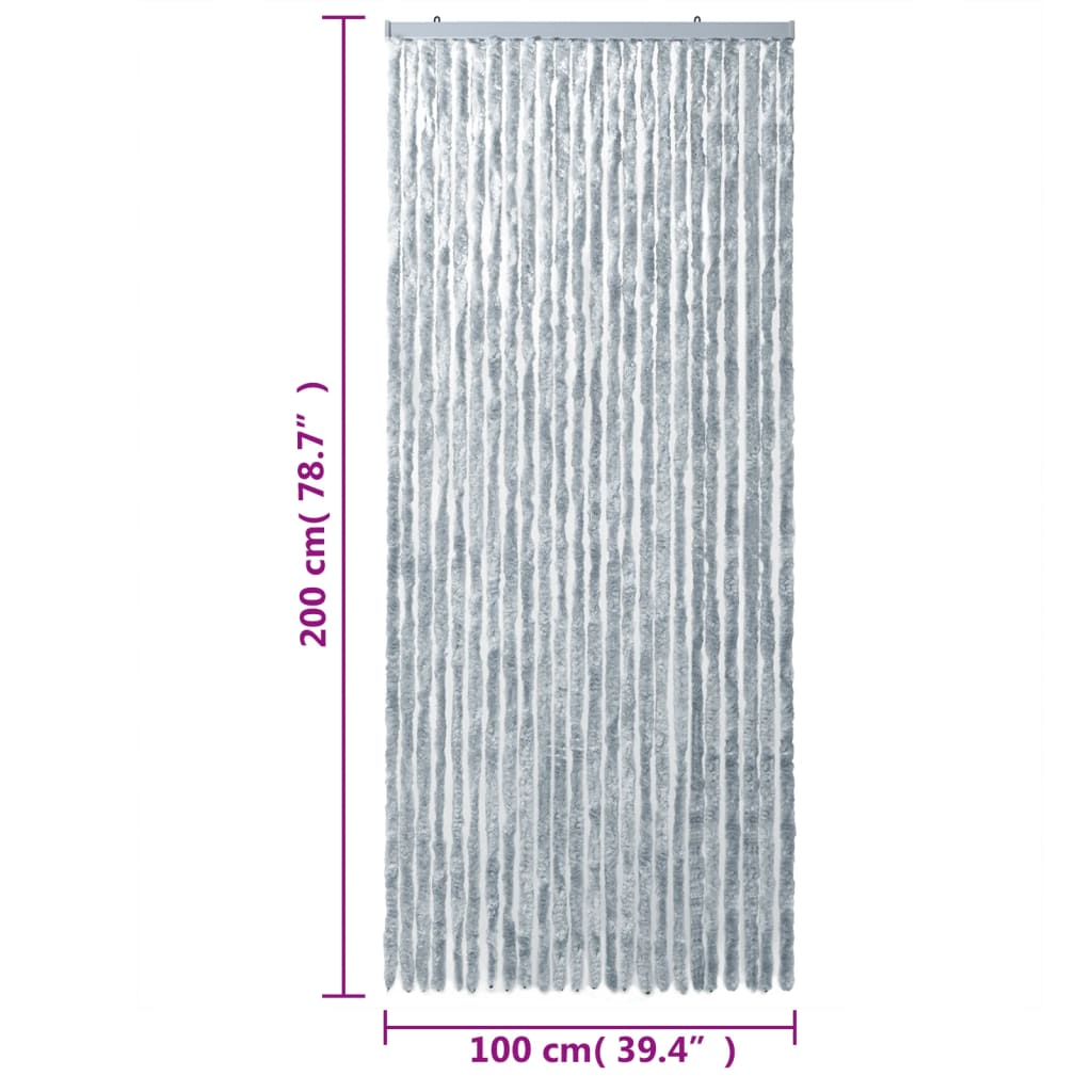 vidaXL Zavesa proti mrčesu bela in siva 100x200 cm šenilja