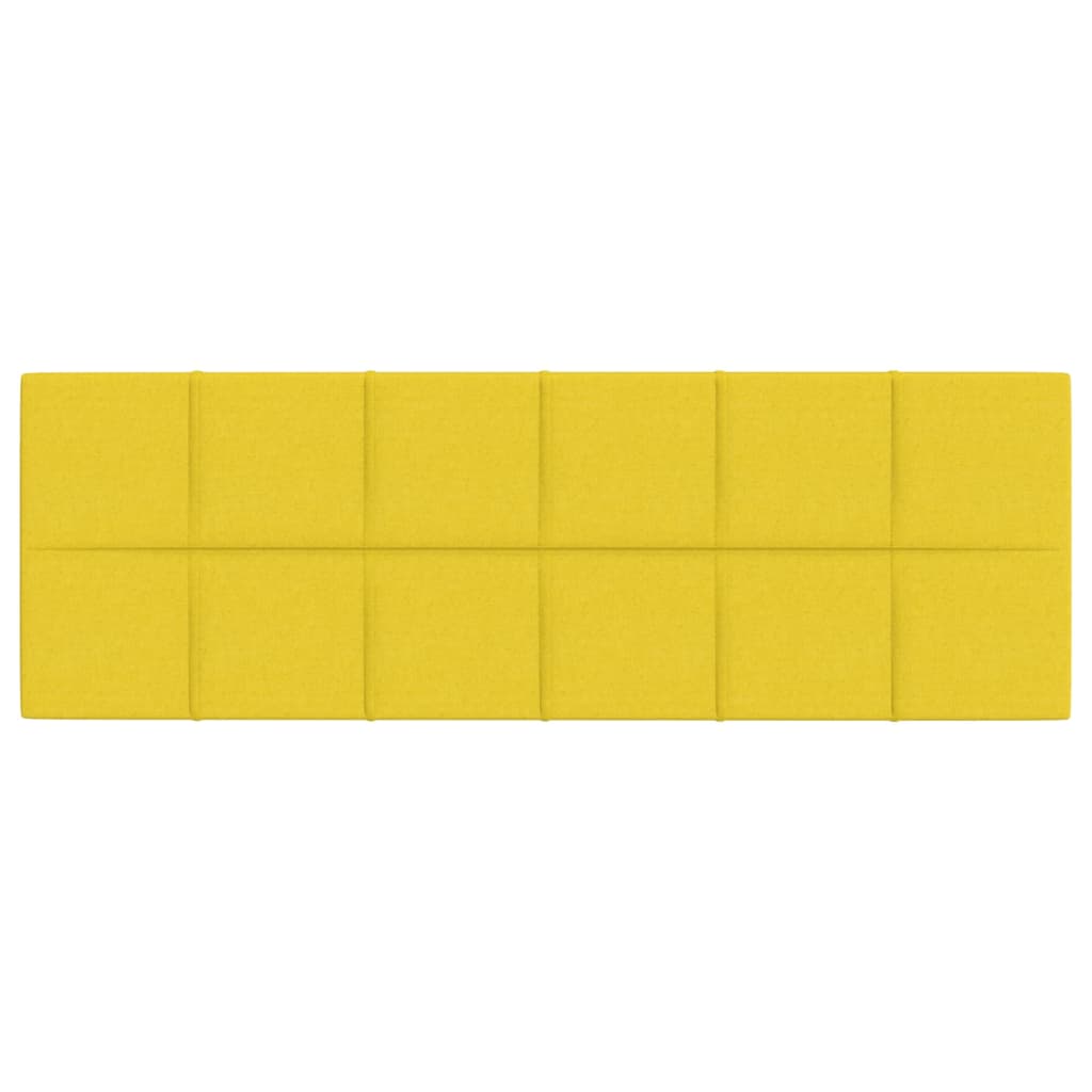 vidaXL Stenski paneli 12 kosov svetlo rumeni 90x30 cm blago 3,24 m²