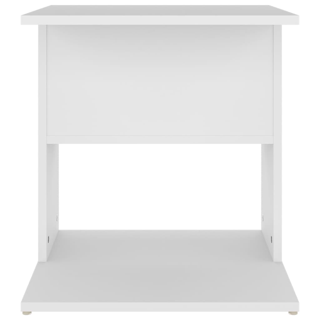 vidaXL Stranska mizica bela 45x45x48 cm iverna plošča