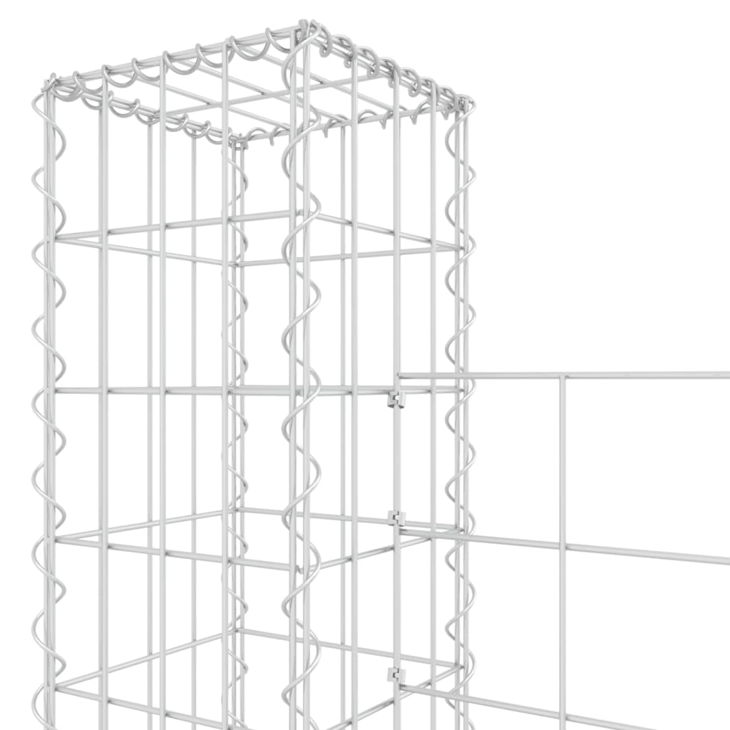 vidaXL Gabion košara U-oblike z 8 stebri železo 860x20x200 cm