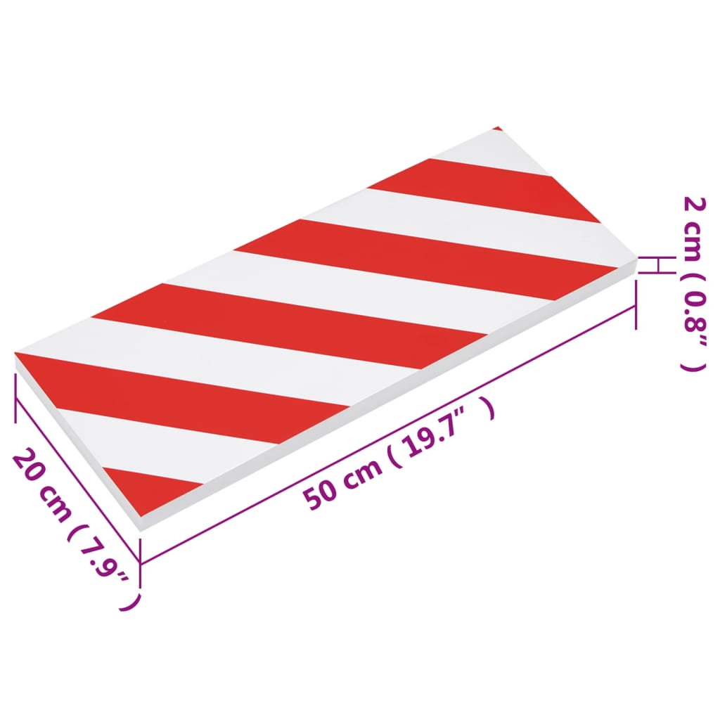vidaXL Stenska zaščita 6 kosov rdeča in bela 50x20x2 cm EVA pena
