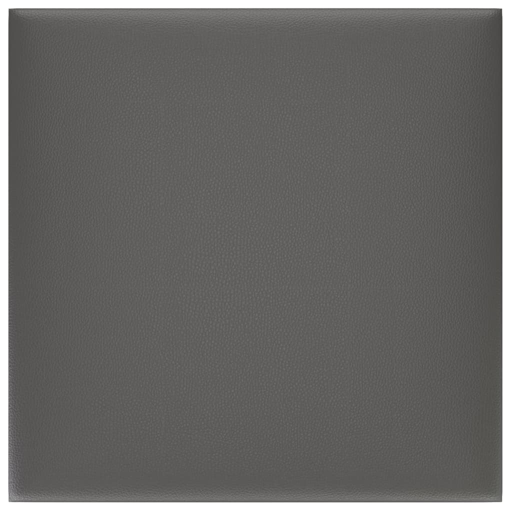 vidaXL Stenski paneli 12 kosov siv 30x30 cm umetno usnje 1,08 m²