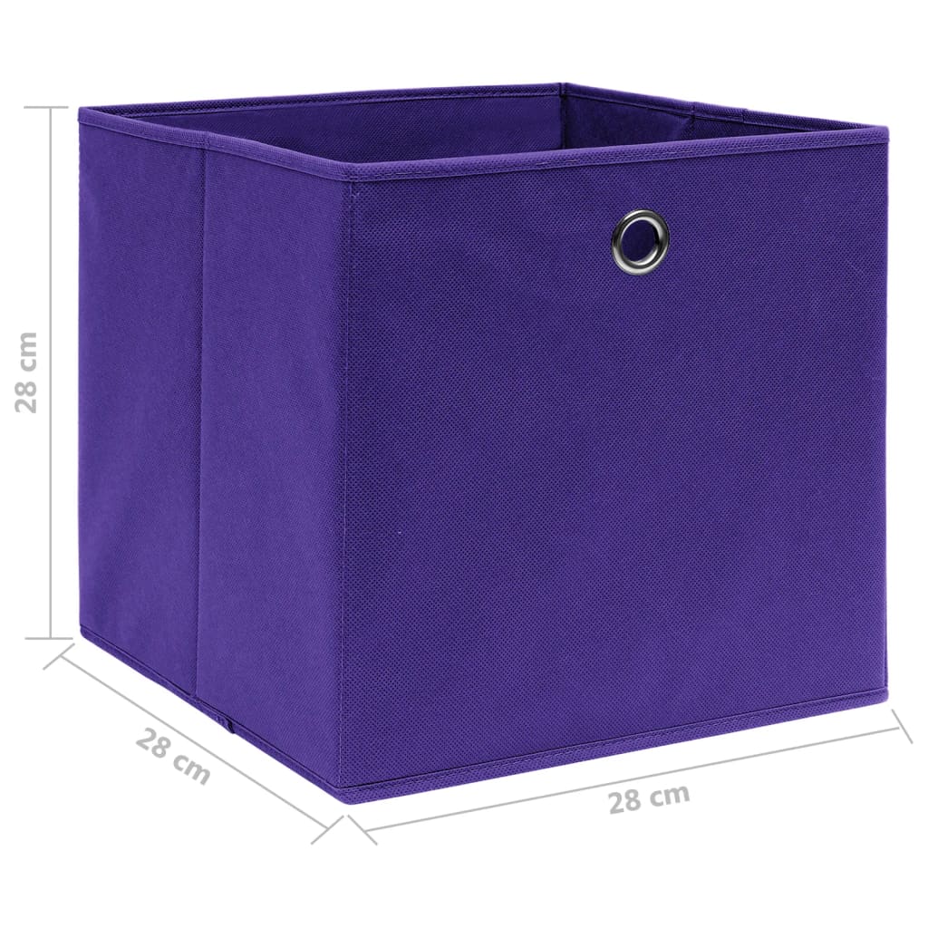 vidaXL Škatle 10 kosov netkano blago 28x28x28 cm vijolične
