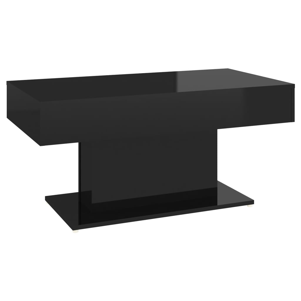 vidaXL Klubska mizica visok sijaj črna 96x50x45 cm iverna plošča