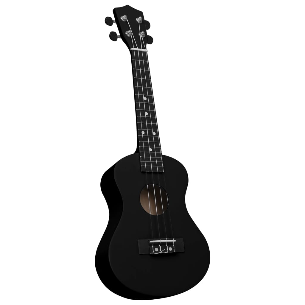 vidaXL Otroški ukulele soprano s torbo črn 23"