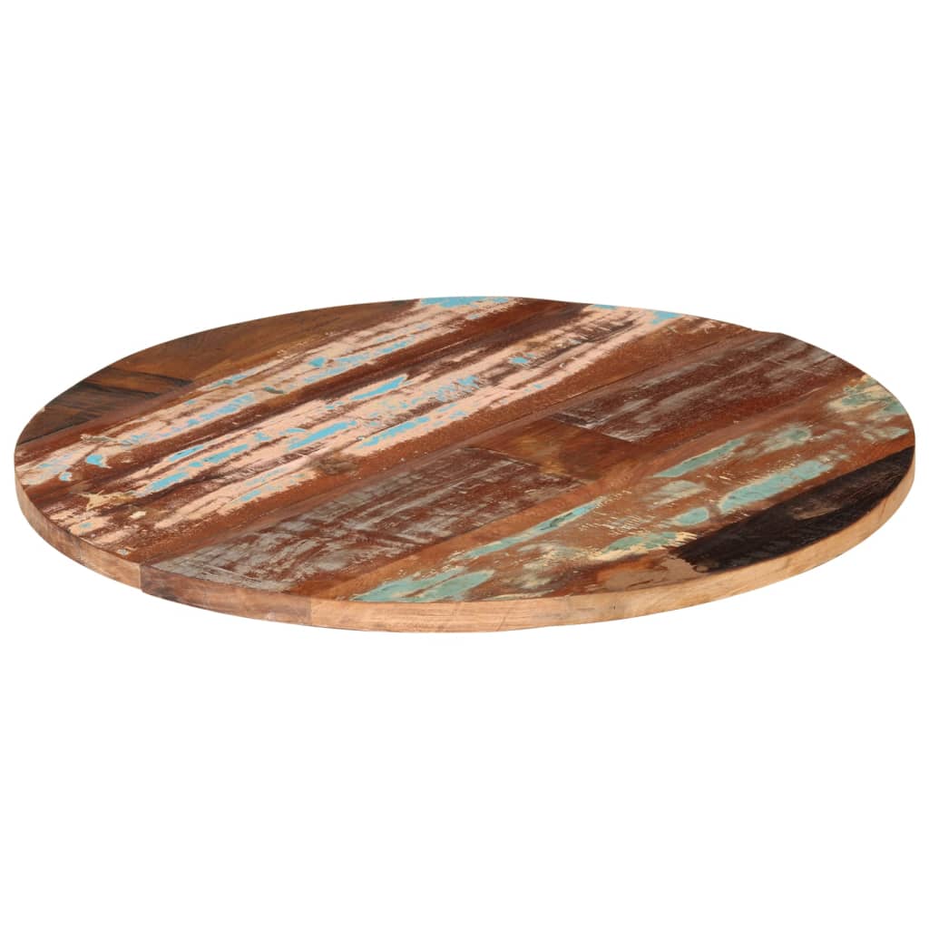 vidaXL Okrogla mizna plošča 80 cm 25-27 mm trden predelan les