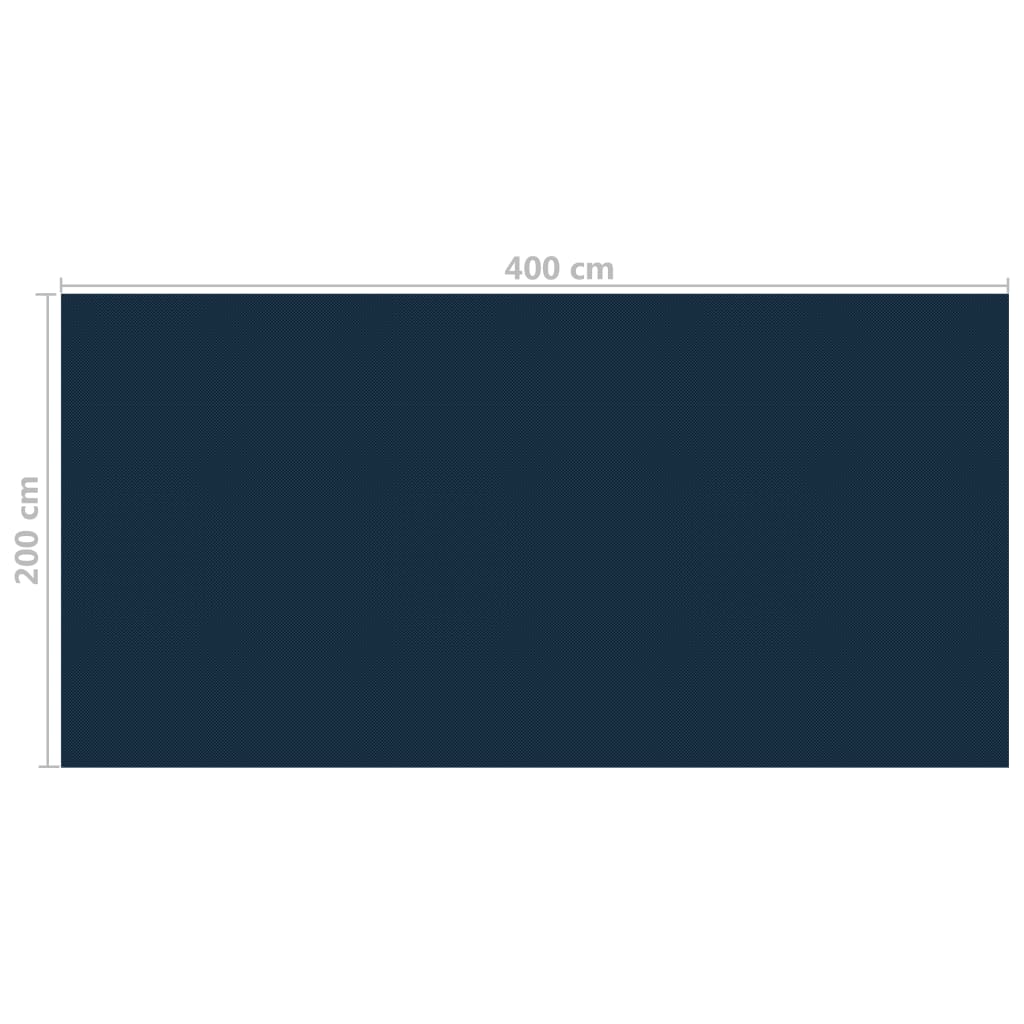 vidaXL Plavajoča PE solarna folija za bazen 400x200 cm črna in modra