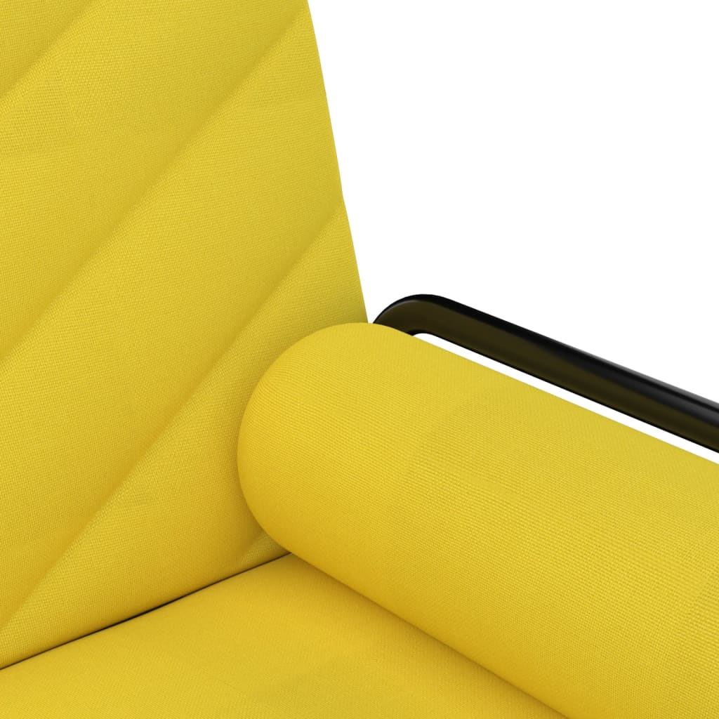 vidaXL Raztegljiv kavč z naslonjali za roke svetlo rumeno blago