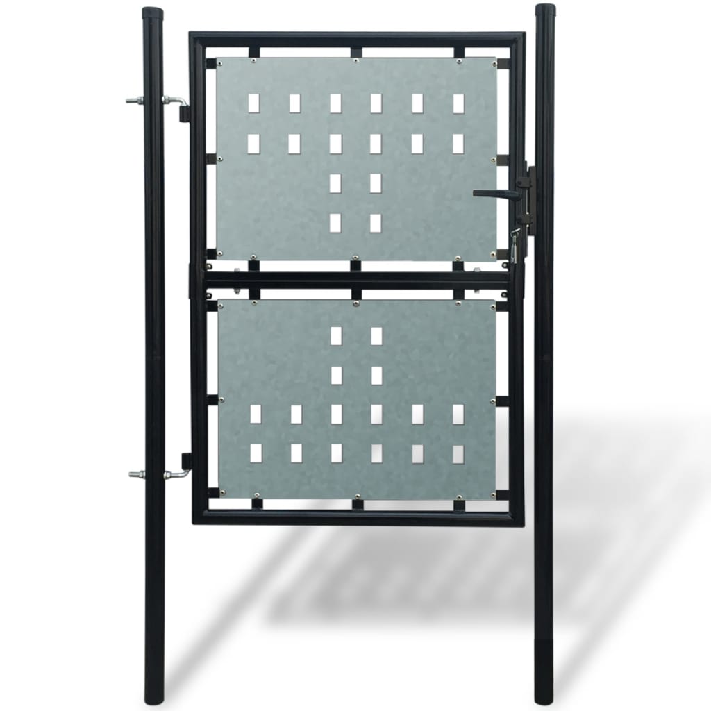 vidaXL Enojna ograjna vrata 100x250 cm črna
