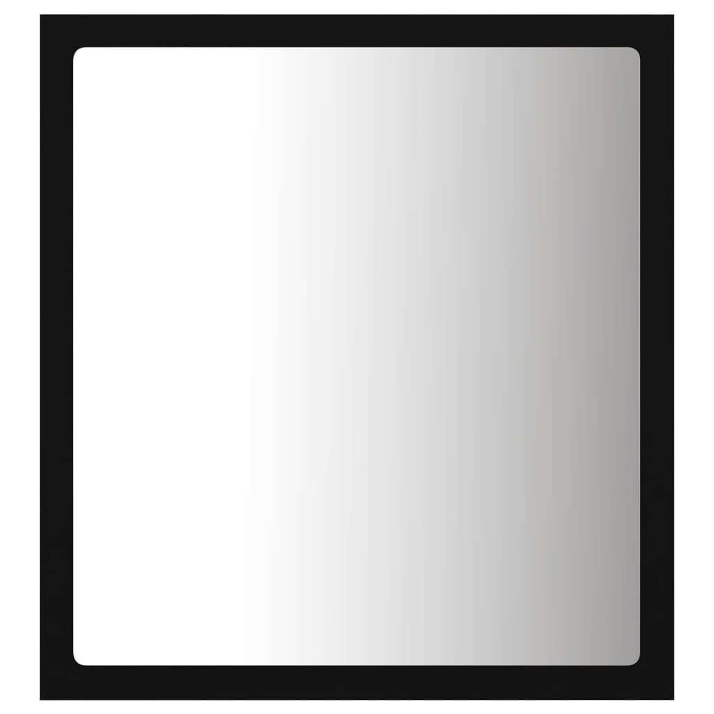 vidaXL LED kopalniško ogledalo črno 40x8,5x37 cm akril