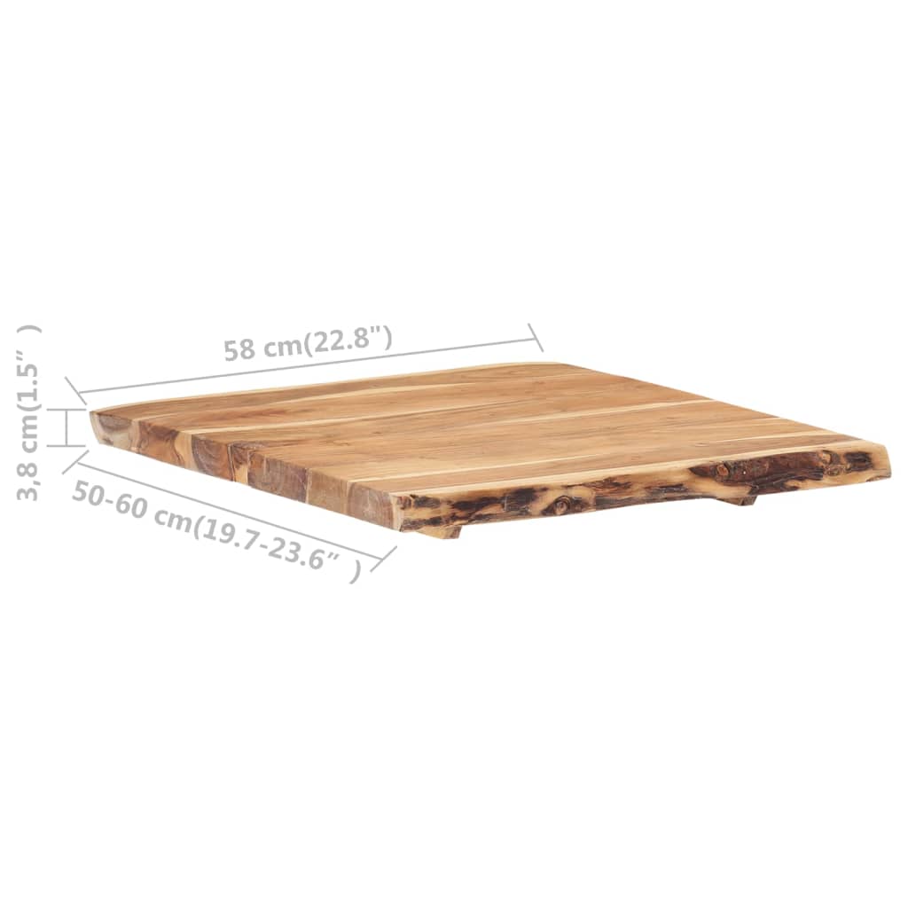 vidaXL Mizna plošča trden akacijev les 58x(50-60)x3,8 cm