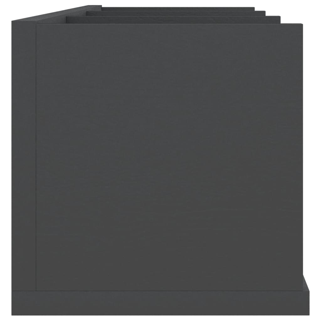 vidaXL Stenska polica za CD plošče siva 75x18x18 cm iverna plošča