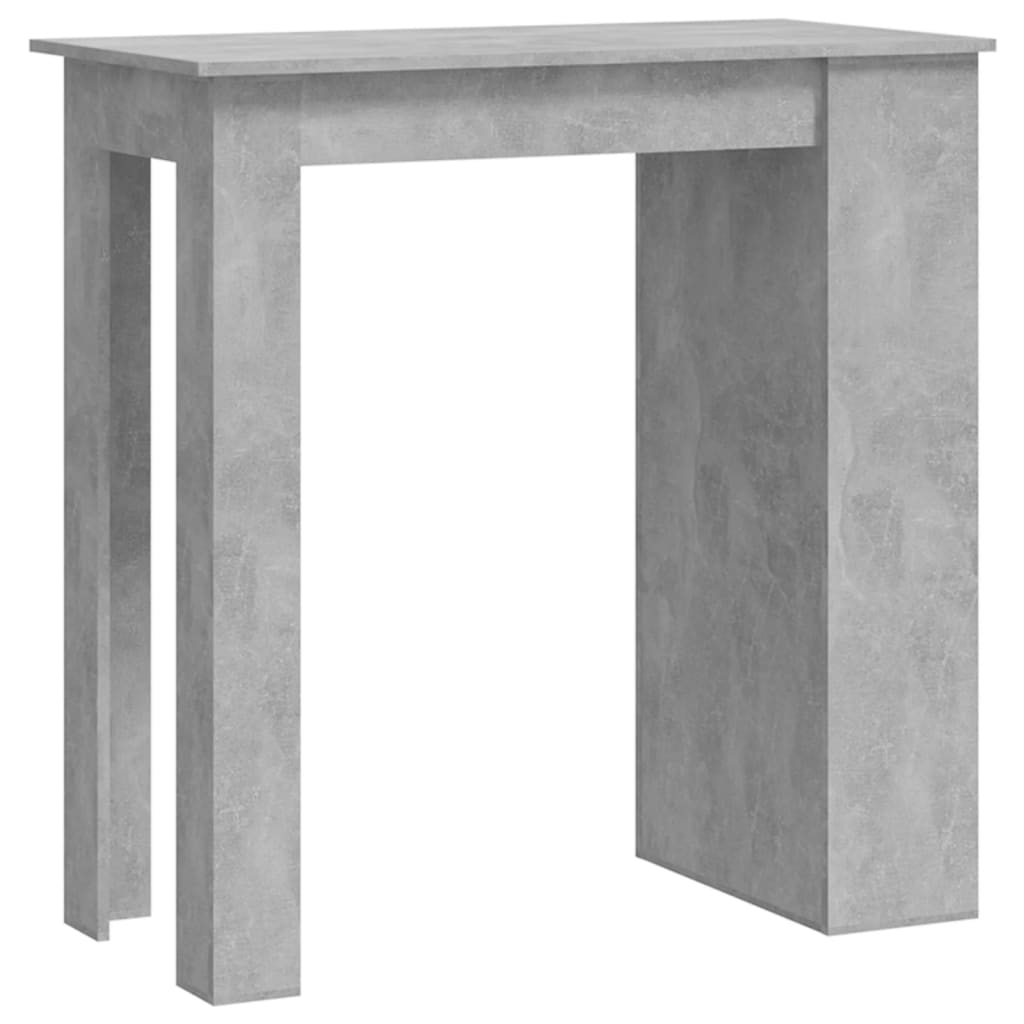 vidaXL Barska miza z regalom betonsko siva 102x50x103,5 cm