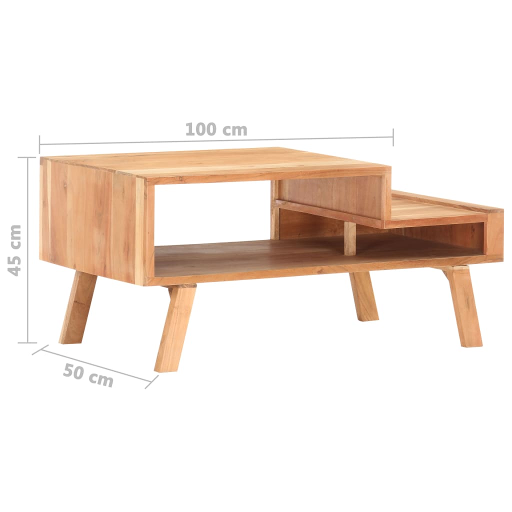 vidaXL Klubska mizica 100x50x45 cm trden akacijev les