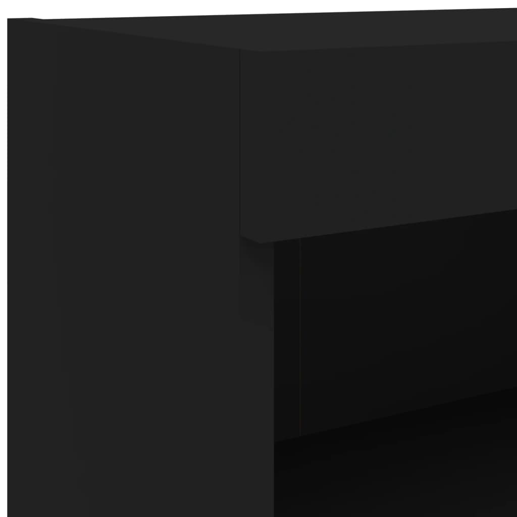 vidaXL Stenske TV omarice z LED lučkami 8 kosov črne