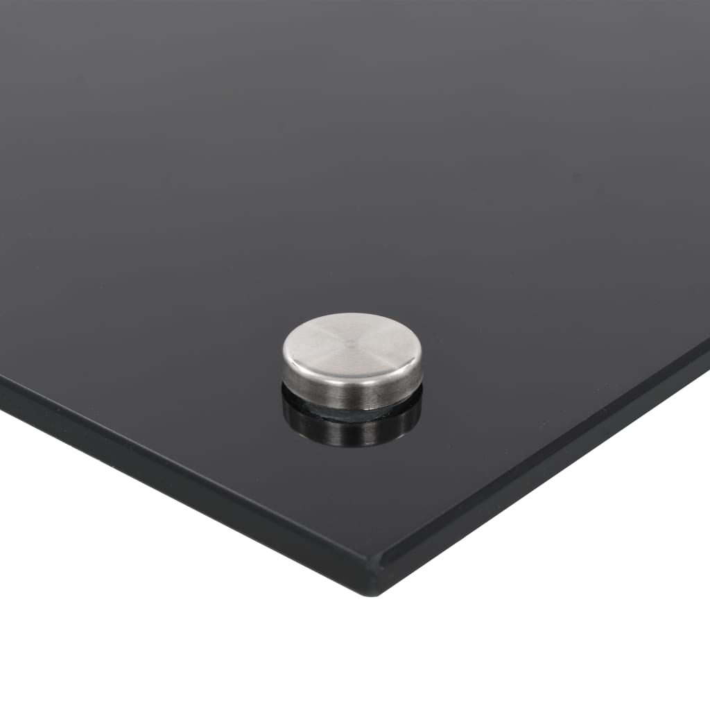 vidaXL Kuhinjska zaščitna obloga črna 70x60 cm kaljeno steklo