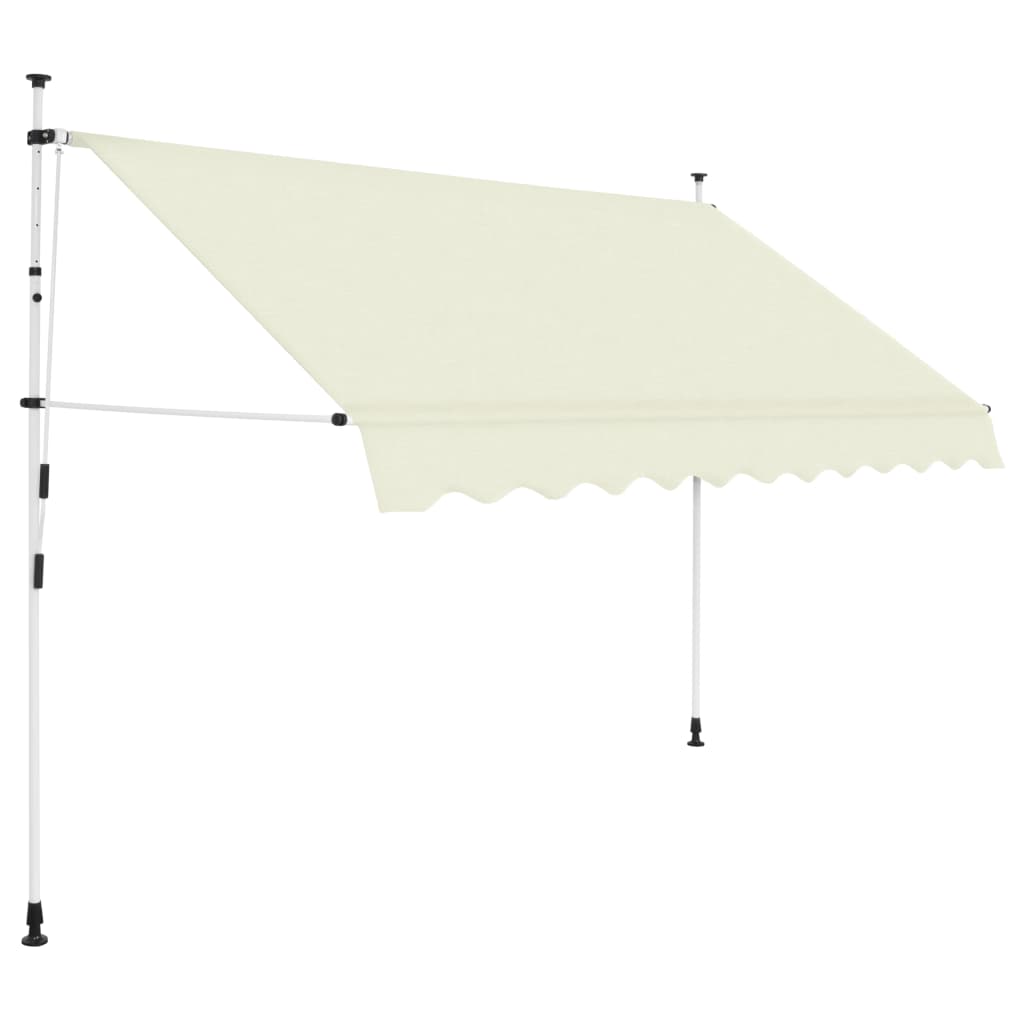 vidaXL Ročno zložljiva tenda 250 cm krem