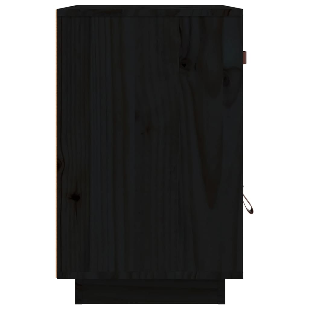 vidaXL Nočna omarica 2 kosa črna 40x34x55 cm trdna borovina