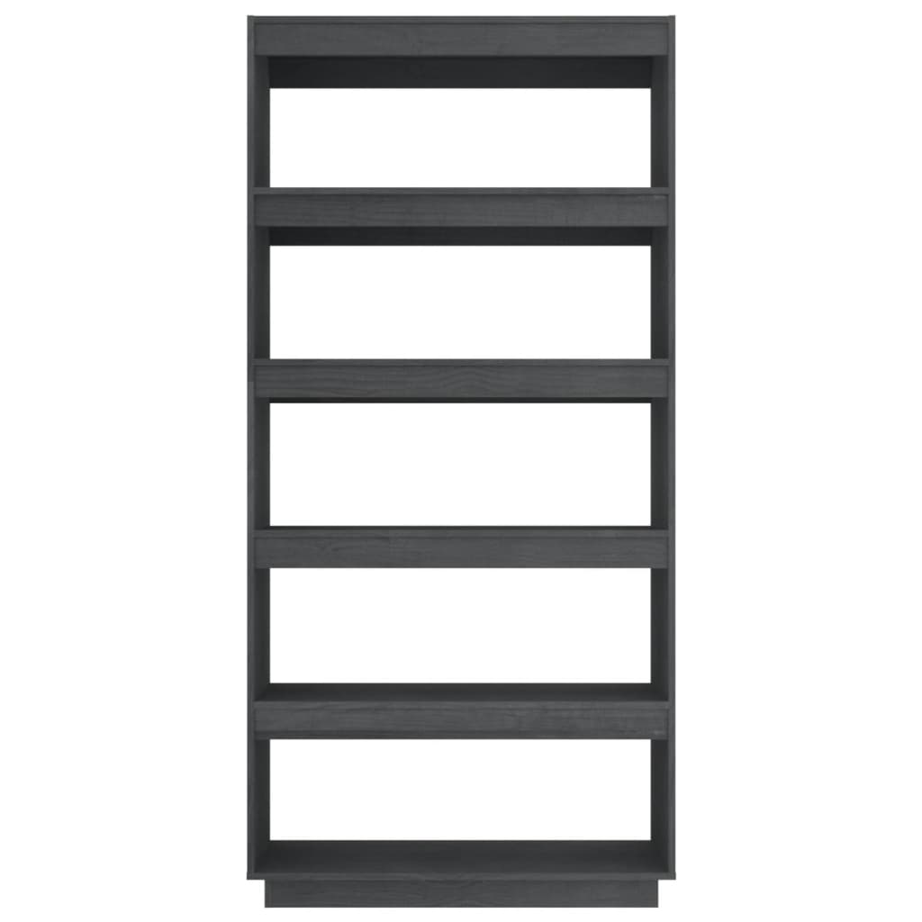 vidaXL Knjižna omara za razdelitev prostora siva 80x35x167 cm borovina