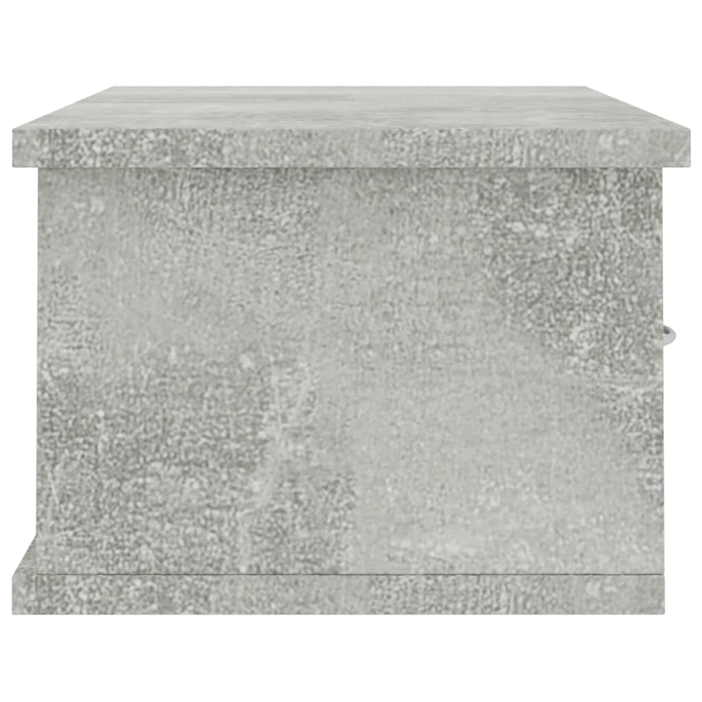 vidaXL Stenska polica s predali betonsko siva 60x26x18,5 cm