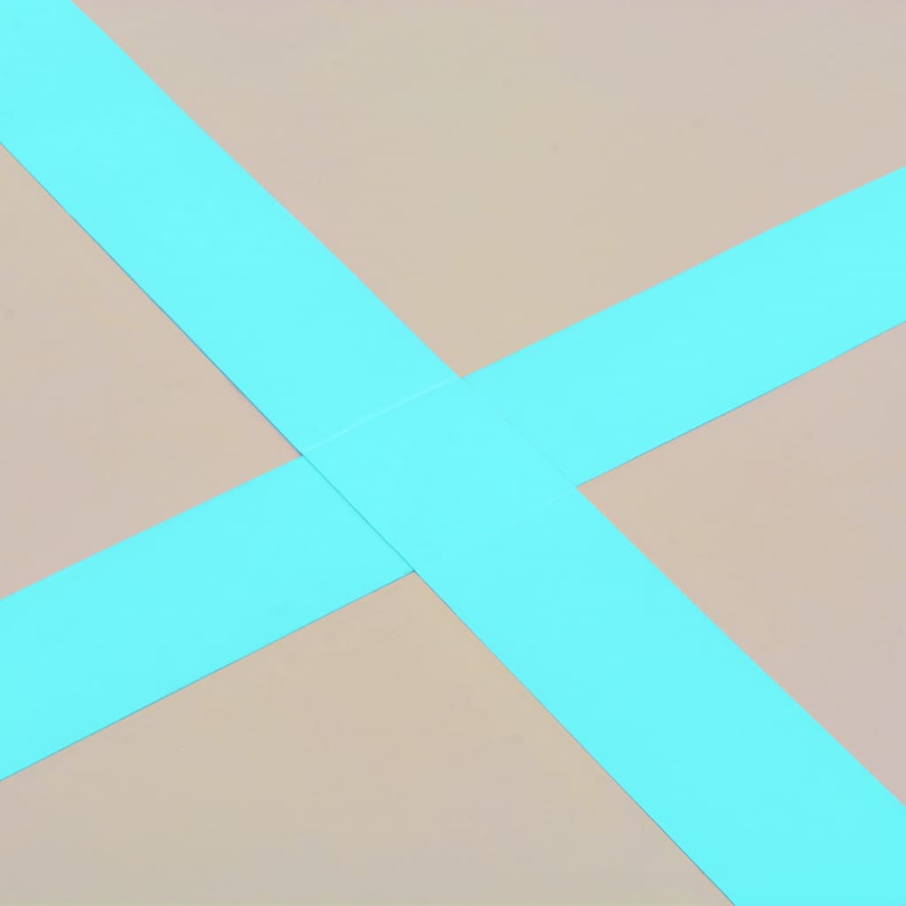 vidaXL Napihljiva gimnastična podloga s tlačilko 600x100x10 cm modra