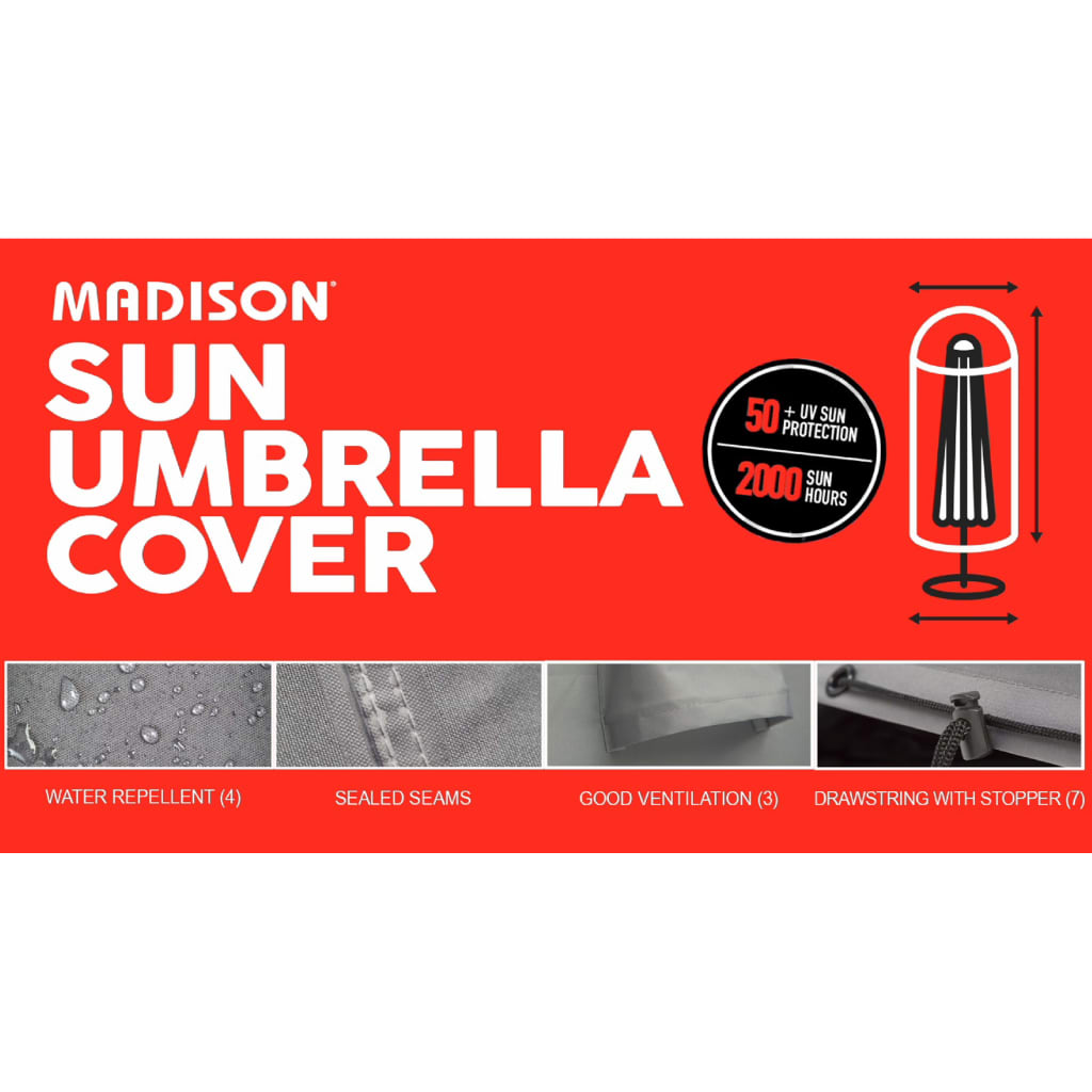 Madison Pokrivalo za stoječi senčnik 165x25 cm sivo