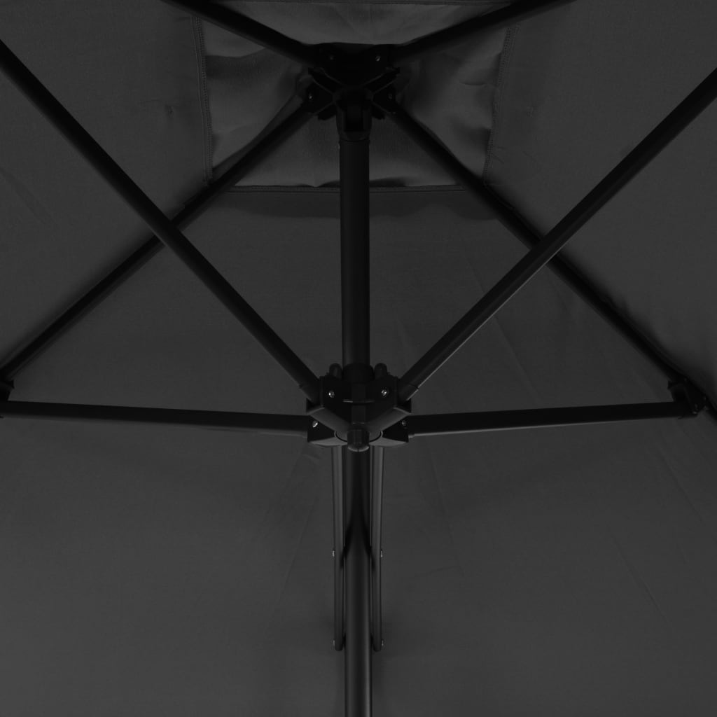 vidaXL Zunanji senčnik z jeklenim drogom 300 cm antracit