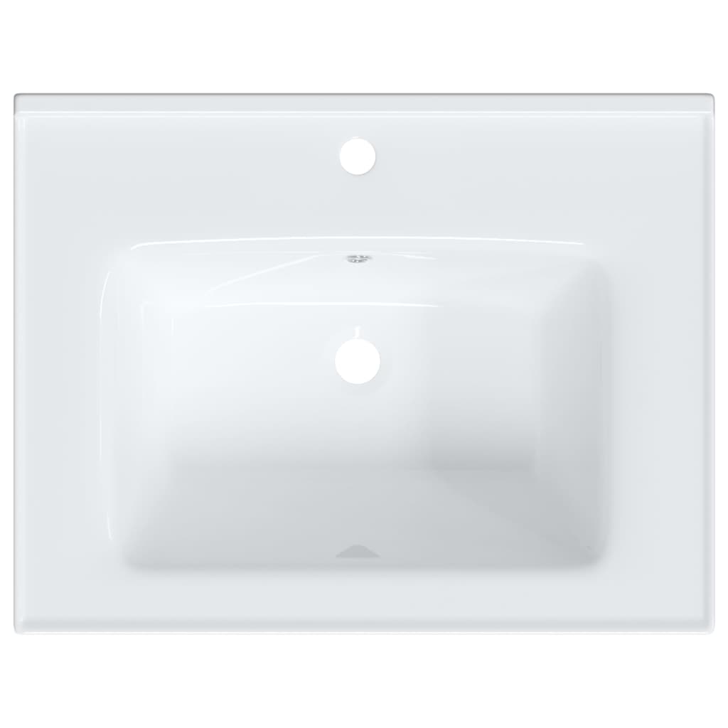 vidaXL Kopalniški umivalnik bel 61x48x19,5 cm pravokoten keramičen