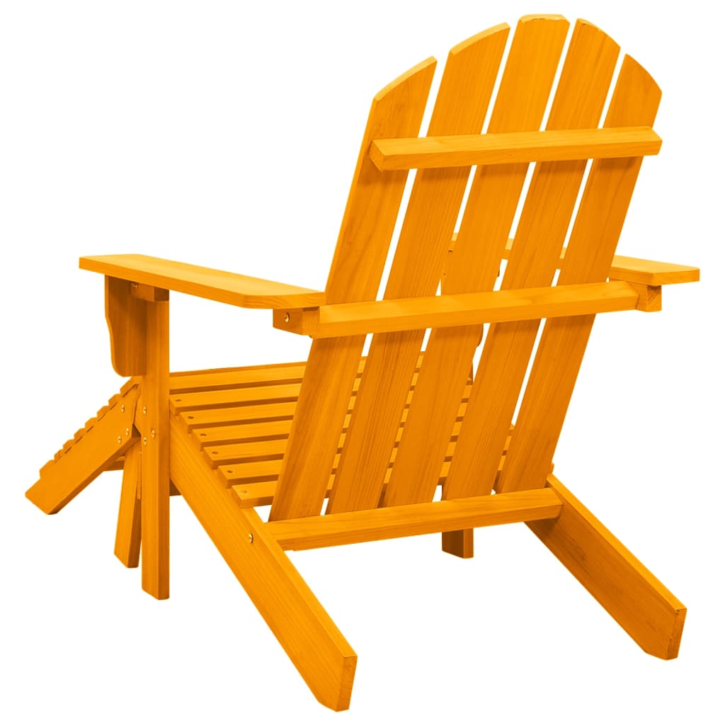 vidaXL Vrtni stol Adirondack z naslonjalom za noge les jelke oranžen