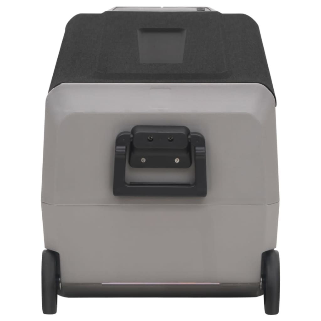 vidaXL Hladilna skrinja s kolesi in adapterjem črno siva 60 L PP in PE