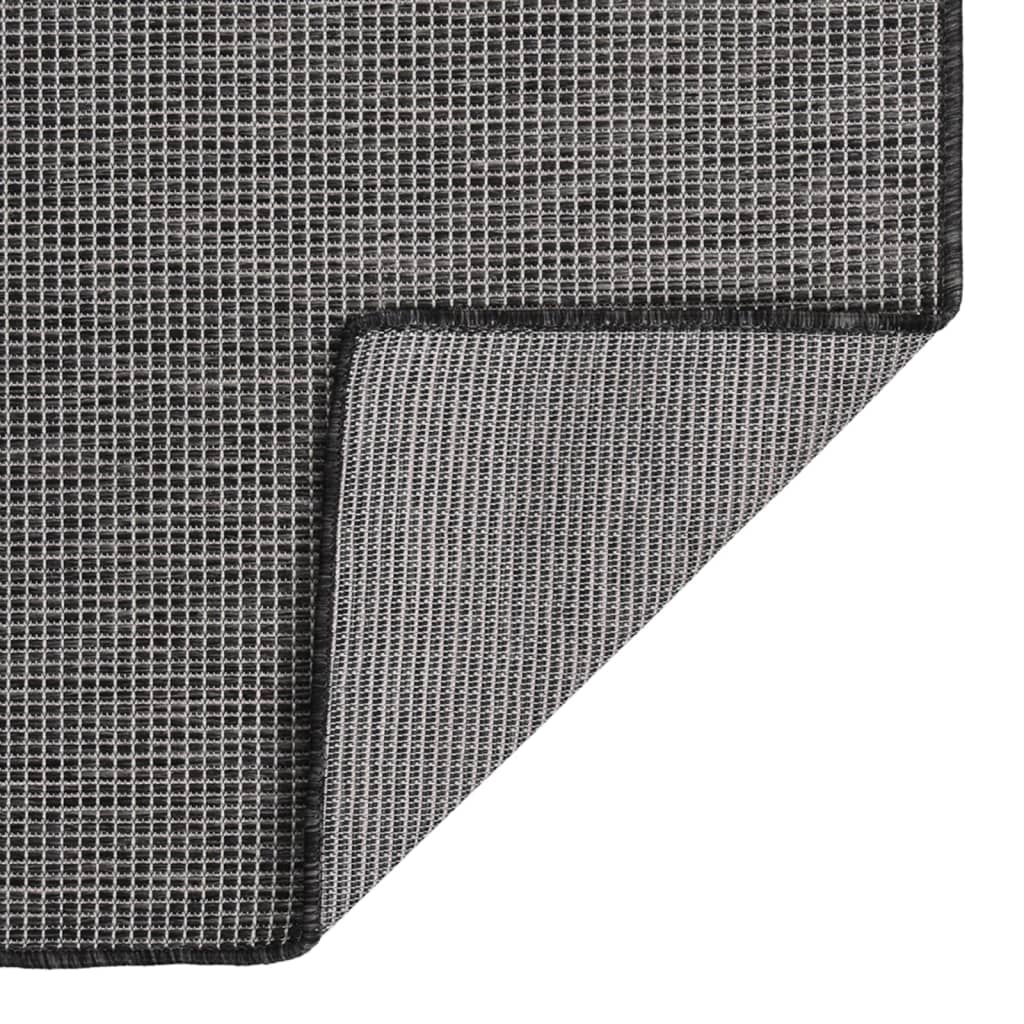 vidaXL Zunanja preproga ploščato tkanje 80x150 cm siva