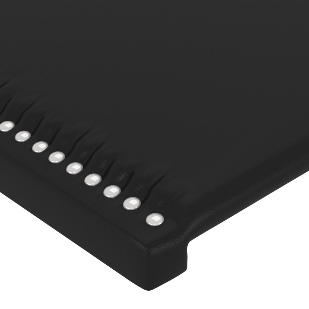 vidaXL LED posteljno vzglavje črno 163x16x78/88 cm umetno usnje