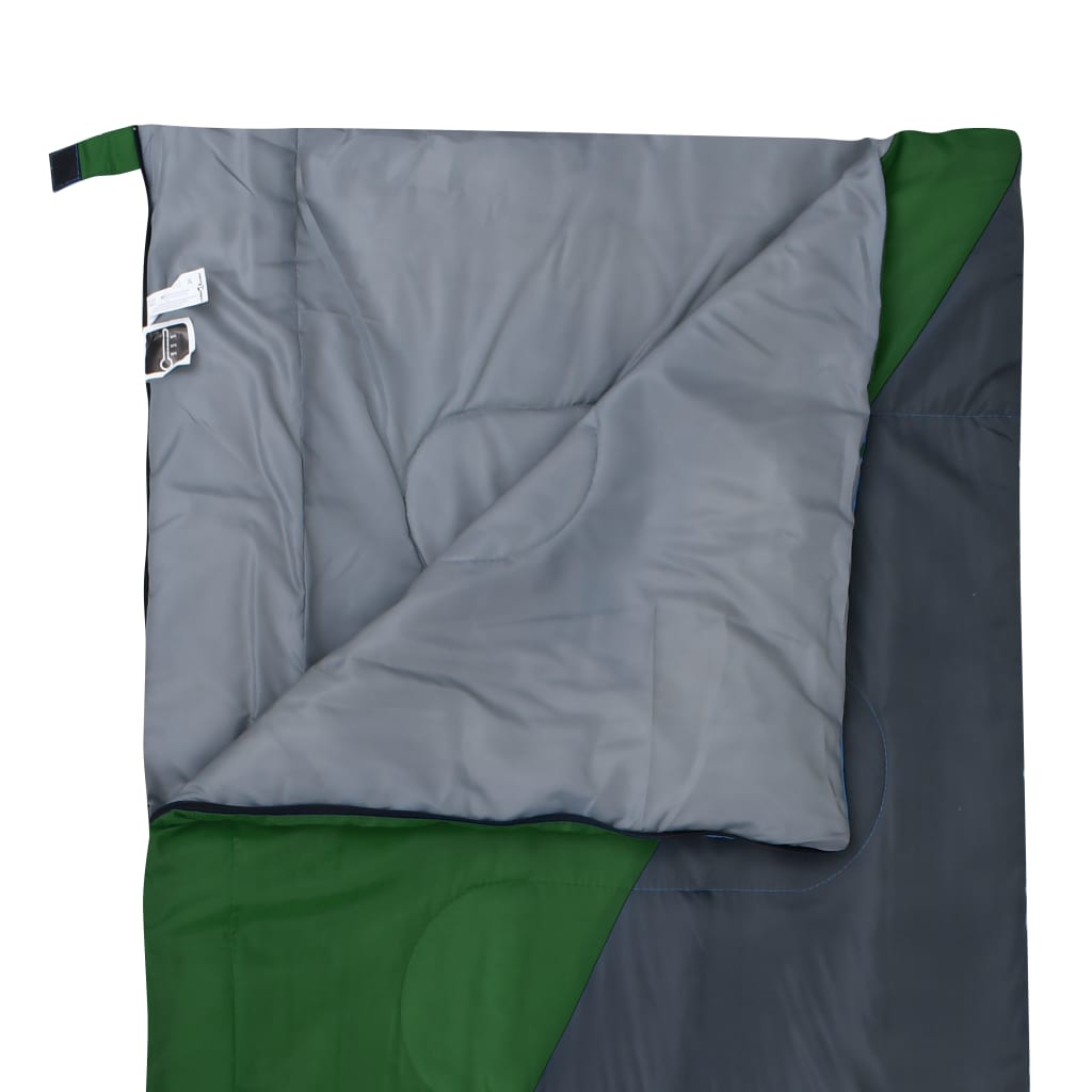 vidaXL Lahka spalna vreča 2 kosa zelena 1100 g 10 °C
