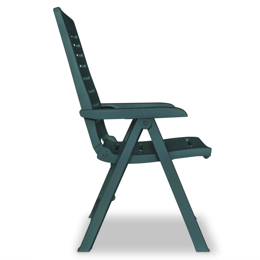 vidaXL Nastavljivi vrtni stoli 2 kosa plastika zelene barve