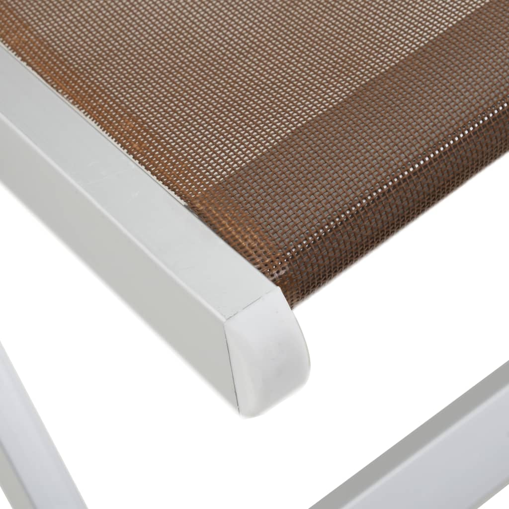 vidaXL Zložljivi stoli za na plažo 2 kosa aluminij in tekstil rjavi