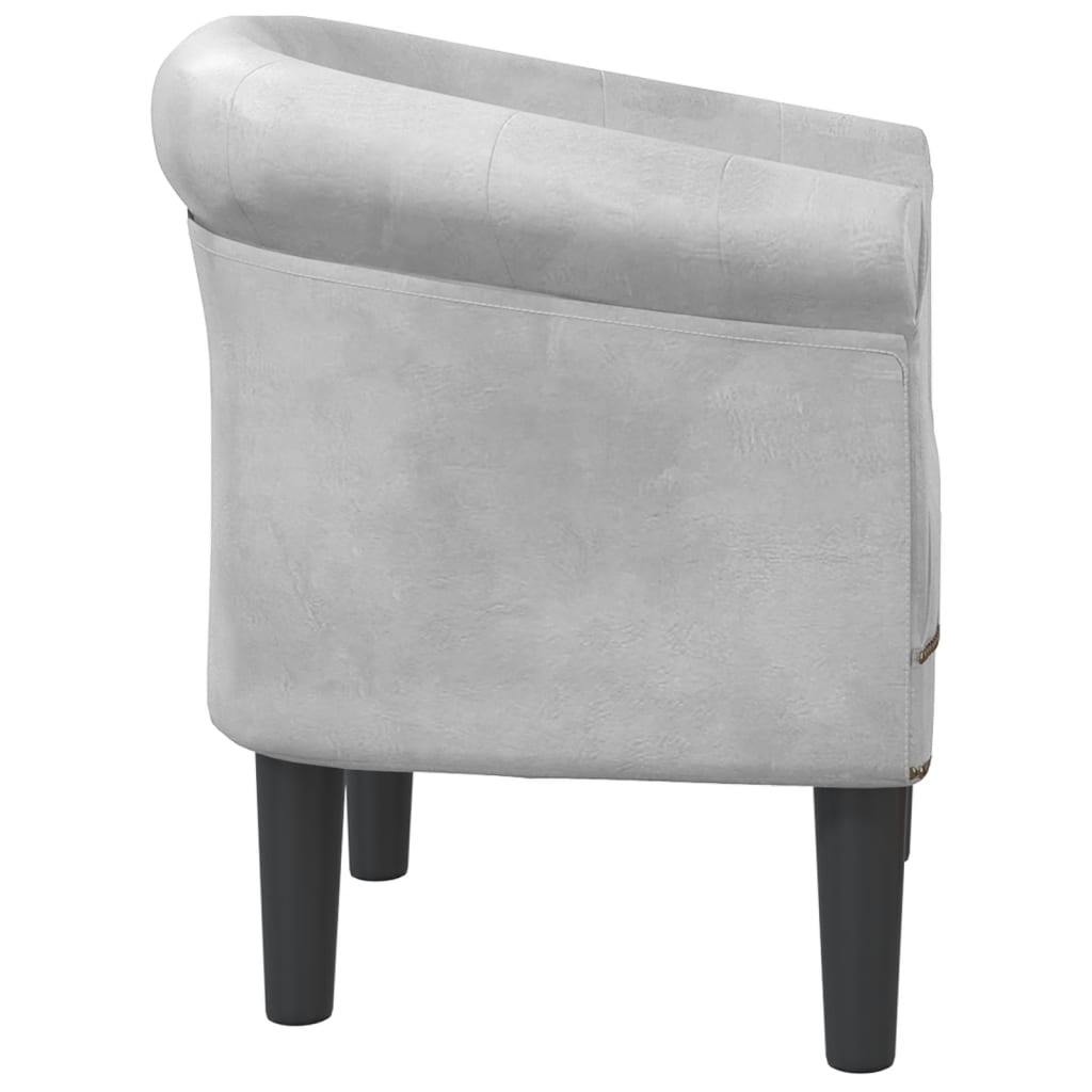 vidaXL Fotelj iz srebrnega umetnega usnja