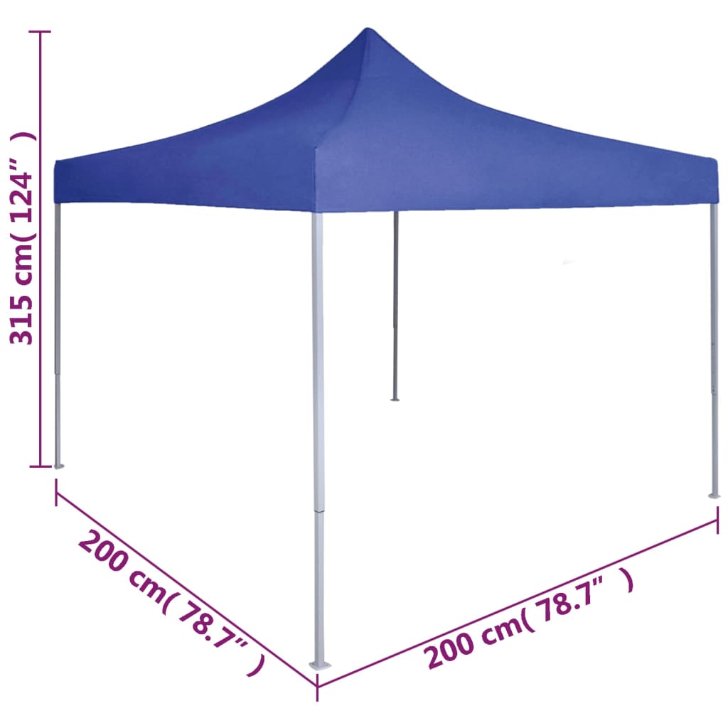 vidaXL Profesionalen vrtni šotor 2x2 m iz jekla moder