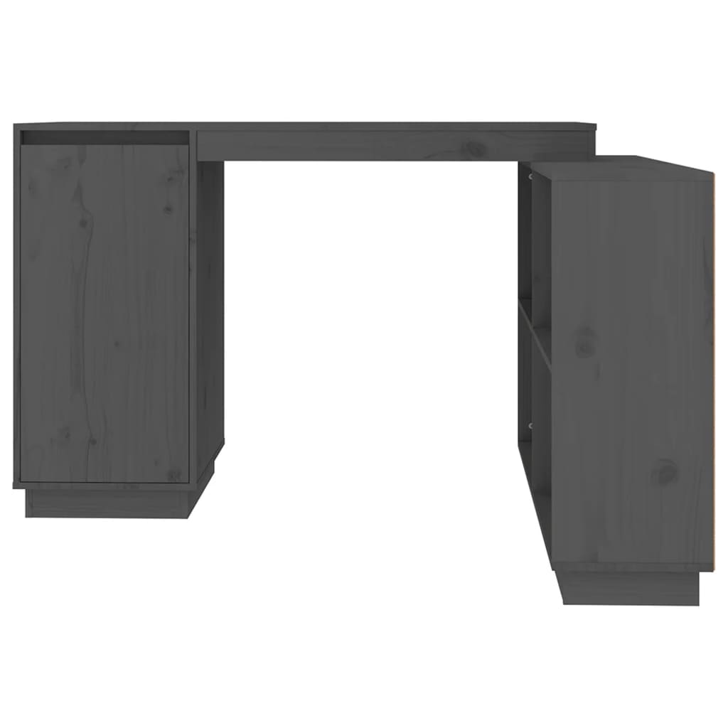 vidaXL Pisalna miza siva 110x50x75 cm trdna borovina