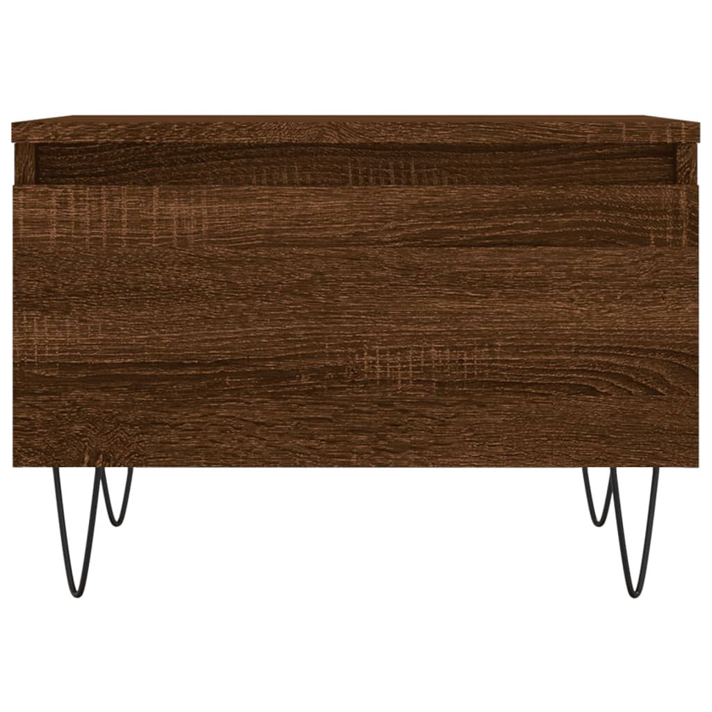 vidaXL Klubska mizica rjavi hrast 50x46x35 cm inženirski les