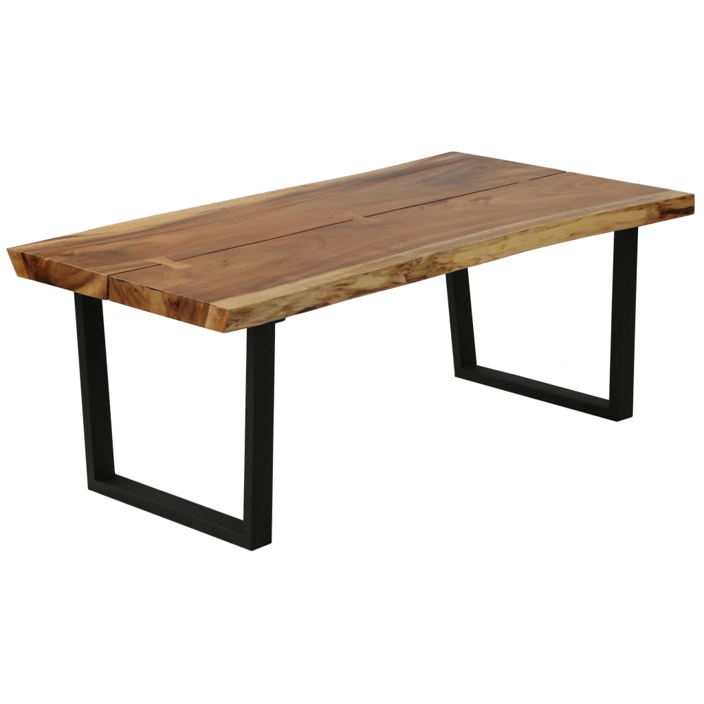 vidaXL Klubska mizica iz trdnega lesa suar 102x56x41 cm
