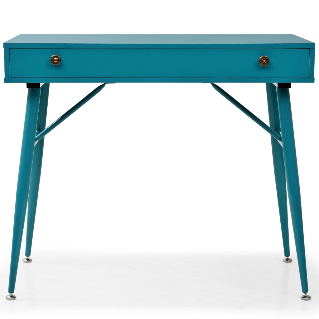 vidaXL Pisalna miza s predalom 90x50x76,5 cm antično zelena