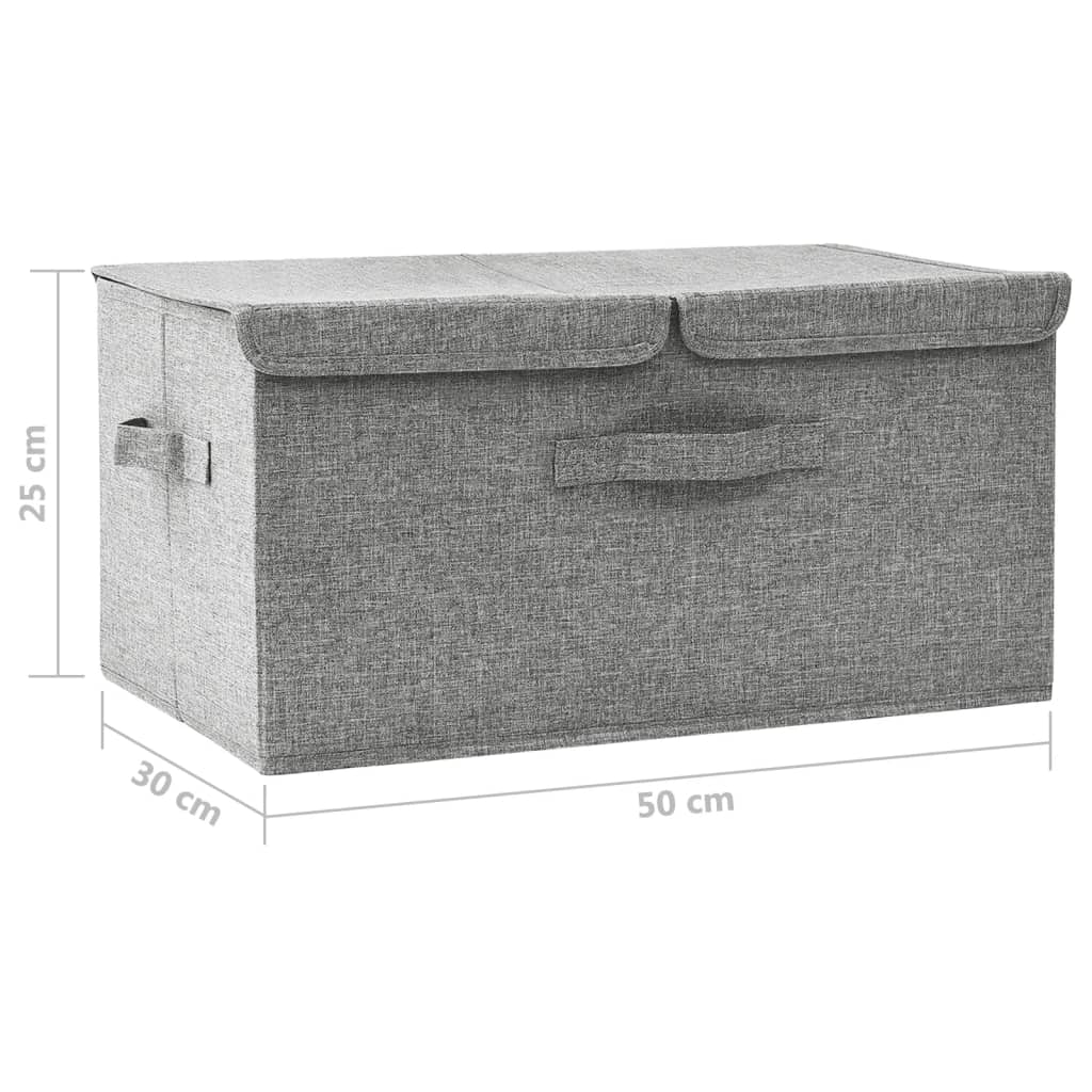 vidaXL Škatla za shranjevanje blago 50x30x25 cm siva