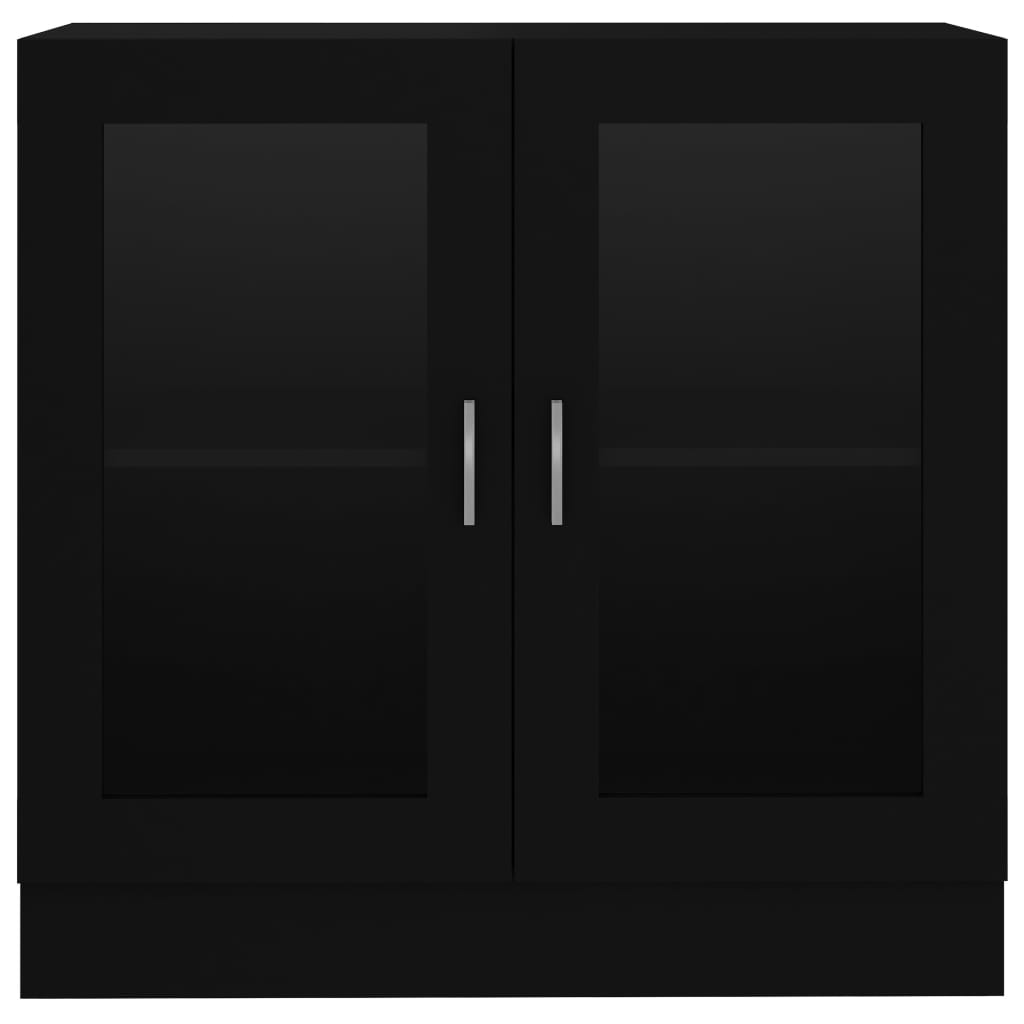 vidaXL Vitrina črna 82,5x30,5x80 cm iverna plošča