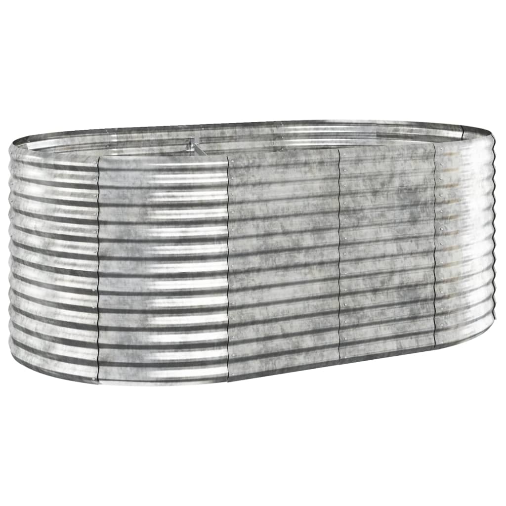 vidaXL Visoka greda iz prašno premazanega jekla 175x100x68 cm srebrna
