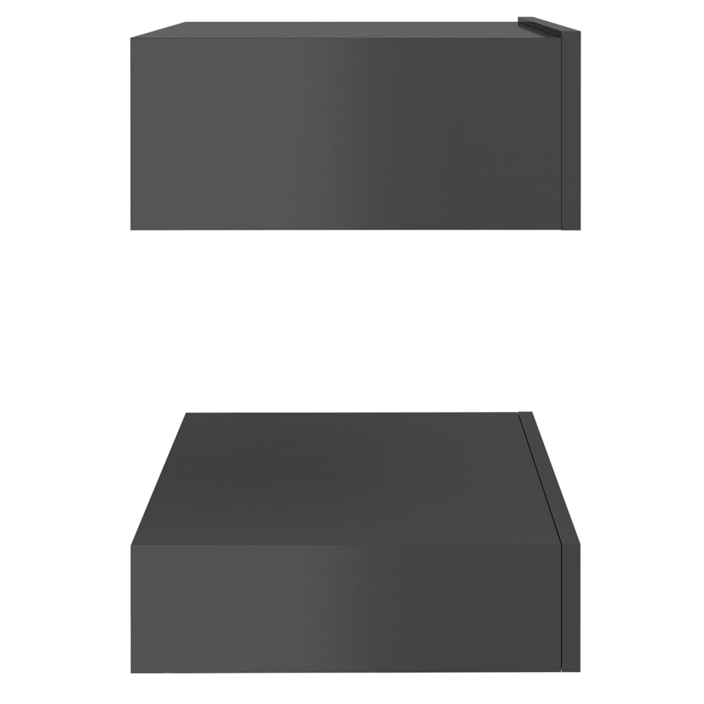 vidaXL Nočna omarica visok sijaj siva 60x35 cm iverna plošča